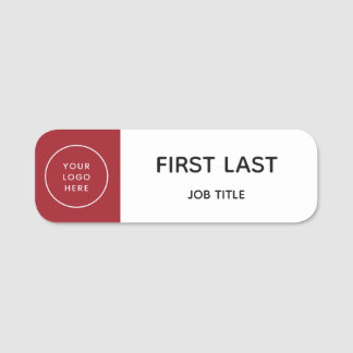Rode Blok Logo Naam Tag Restaurant Team Badge