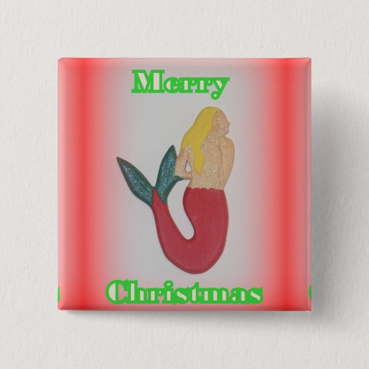 rode blonde kerstmis vierkante button 5,1 cm (Voorkant)