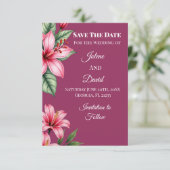 Rode blos bloem save the date (Staand voorkant)