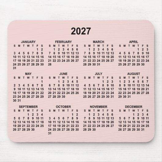 Rode blos en Zwarte 2027 Agenda Muismat (Voorkant)