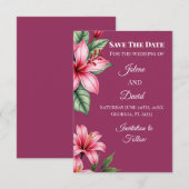 Rode Blos Floral  Save The Date (Voorkant / Achterkant)