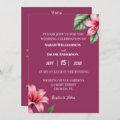 Rode blos roze bloem kaart (Voorkant / Achterkant)