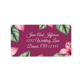 Rode Blos Roze Bloemen Etiket