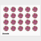 Rode Blos Roze Bloemen Ronde Sticker (Vel)