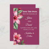 rode blos save the date (Voorkant / Achterkant)