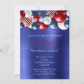 RODE BLUE BRUSHED METALLIC PATRIOTISCH BALLOON 2 KAART (Voorkant)