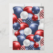 RODE BLUE PATRIOTISCHE SILVER 2 BALLOON BIRTHDAY KAART (Achterkant)