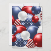 RODE BLUE SILVER PATRIOTISCHE BALLOONINVITATIE KAART (Achterkant)