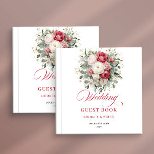 Rode Blush Bloem Boho Trouw Gastboek Poster Gastenboek