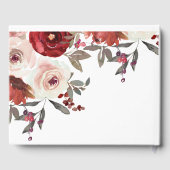 Rode Blush Bloemrozen Bruiloft Gastenboek (Achterkant)