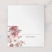 Rode Blush Bloemrozen Bruiloft Plaatskaartje (Buitenkant ongevouwen)