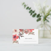 Rode Blush Bloemrozen Bruiloft Plaatskaartje (Staand voorkant)