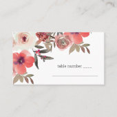 Rode Blush Bloemrozen Bruiloft Plaatskaartje (Voorkant)