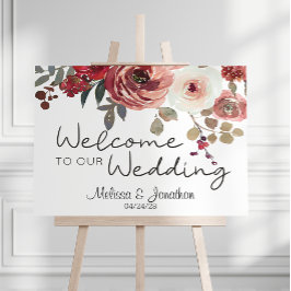 Rode Blush Bloemrozen Bruiloft Poster