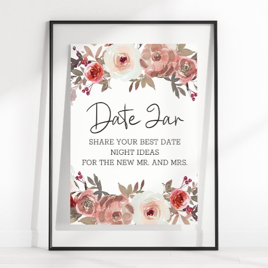 Rode Blush Bloemrozen Date Night Poster