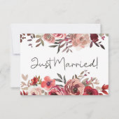 Rode Blush Bloemrozen Huwelijk Net Getrouwd (Voorkant)