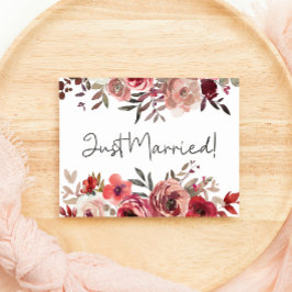 Rode Blush Bloemrozen Huwelijk Net Getrouwd