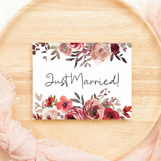 Rode Blush Bloemrozen Huwelijk Net Getrouwd
