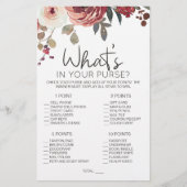 Rode Blush Bloemrozen Spel Wat Zit Er In Je Tas Flyer (Voorkant)