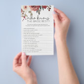 Rode Blush Bloemrozen Spel Wie Kent de Bruid het B Flyer (Hand)
