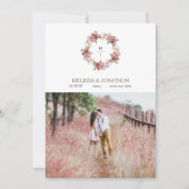Rode Blush Bloemrozen Trendy Save The Date (Voorkant)