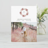 Rode Blush Bloemrozen Trendy Save The Date (Staand voorkant)