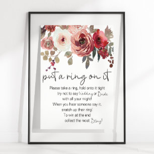Rode Blush Bloemrozen Zet Er Een Ring Omheen Spel Poster