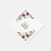 Rode Blush en Paarse Elegante Bloemen 100ste Verja Servet (Hoek)