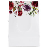 Rode Blush en Paarse Elegante Bloemen 80ste Verjaa Medium Cadeauzakje (Achterkant)