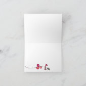 Rode Blush Floral Rozen Elegant Wedding Bedankkaart (Binnen)