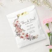 Rode Blush Floral Rozen Elegant Wedding Bedankzakje (Gezegeld)