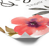 Rode Blush Floral Rozen Kaart & cadeaus Poster (Hoek)