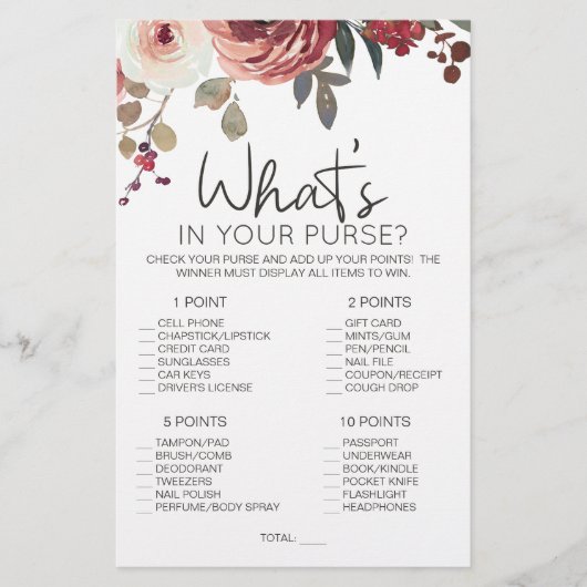 Rode Blush Floral Rozen spelen in je tas Flyer (Voorkant)