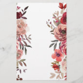 Rode Blush Floral Rozen spelen in je tas Flyer (Achterkant)