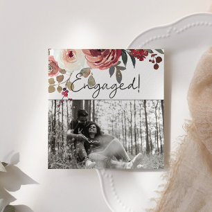 Rode Blush Floral Rozen toevoegen Foto Verloving