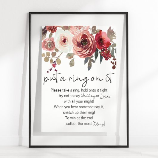 Rode blush Florence Rozen zetten een ring op het s Poster