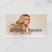 Rode Blush Haar Salon QR Code Sociale Media Visitekaartje (Voorkant)