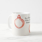 Rode Blush Kerstbal Koffiemok (Voorkant links)