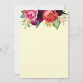 Rode Blush Marine Blauwe Bloemen Botanische Verjaa Kaart (Achterkant)