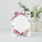 RODE BLUSH ROOS FLORAL DRIVE BY COUPLY SHOWER BRIEFKAART (Staand voorkant)