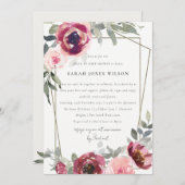 RODE BLUSH ROOS STROOM PER BABY SHOWER INVITE BEDANKKAART (Voorkant / Achterkant)