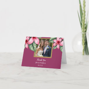 Rode Blush Roze Bloemen Bedankkaart