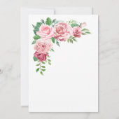 Rode Blush Roze Bloementuin 60e Verjaardagsfeestje Kaart (Achterkant)