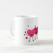 Rode & Blush Roze Harten Romantische Mok (Voorkant links)