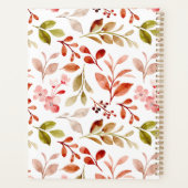 Rode Blush Rozen Botanische Floral Monogram Planne Planner (Achterkant)