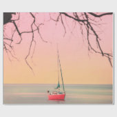 RODE BOAT OP BACH TIJDENS SUNSET CADEAUPAPIER (Vlak)