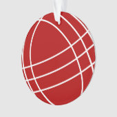 Rode bocce bal kerstboom ornament (voorkant)