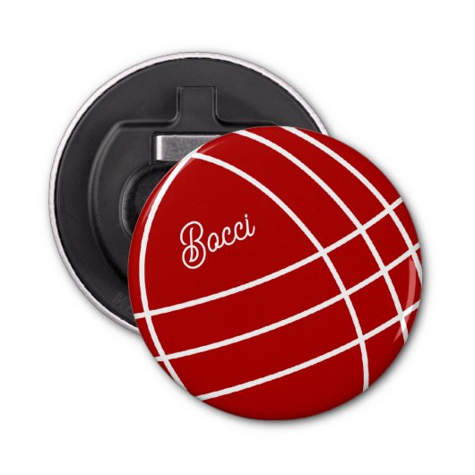 Rode bocci bal aangepaste fles opener magneet (Voorkant)
