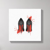 Rode bodems stilettos schoenen hoge hakken & spatt canvas afdruk (Voorkant)