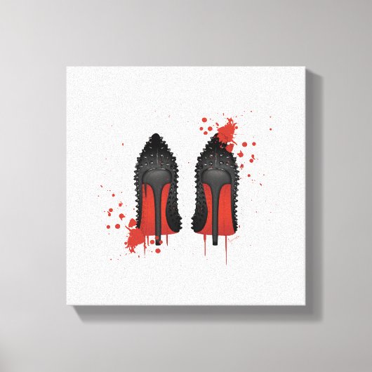 Rode bodems stilettos schoenen hoge hakken & spatt canvas afdruk (Voorkant)